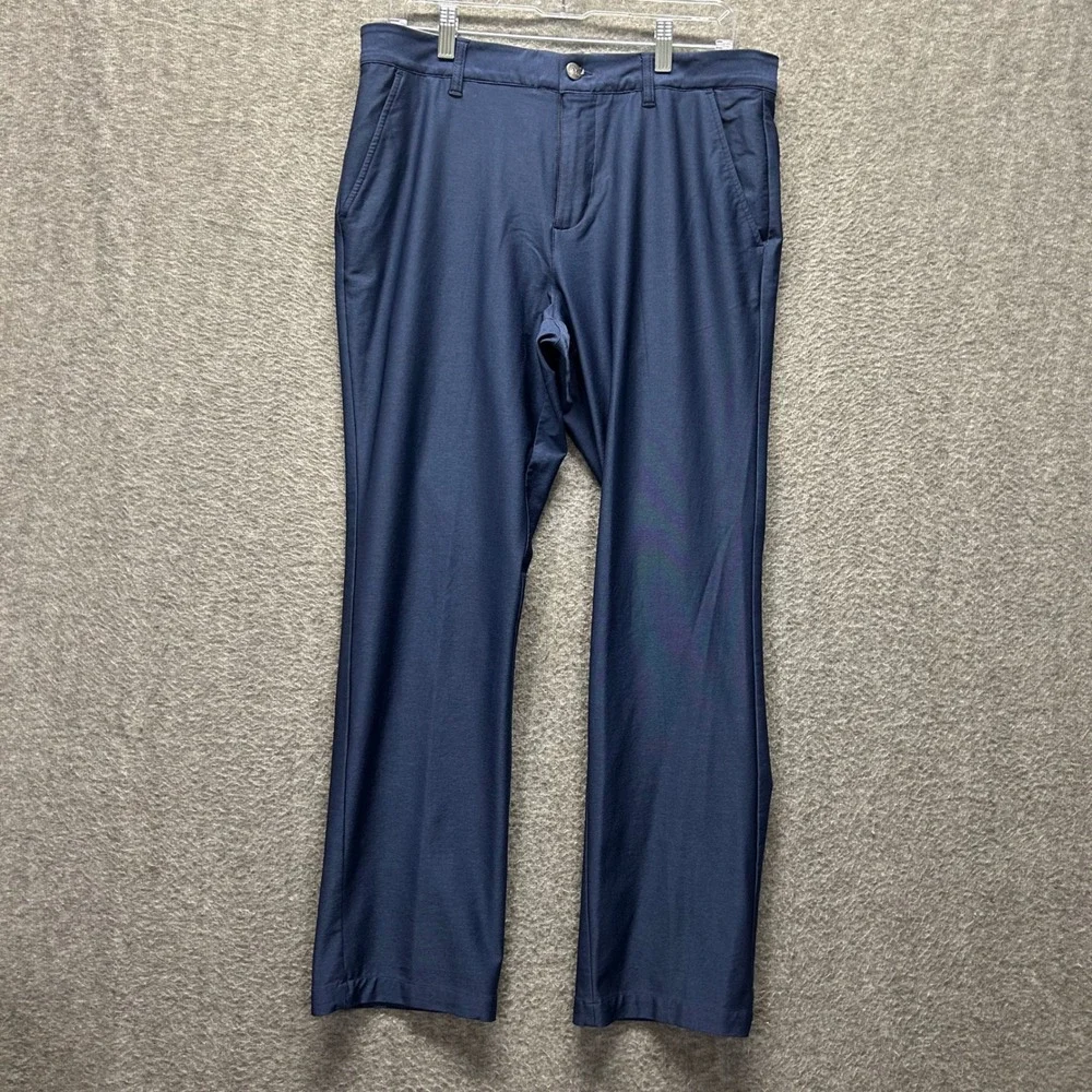 Adidas Mens Golf Pants Navy Blue Straight Leg Flat Front 32x30 RN88387 - Picture 2 of 9